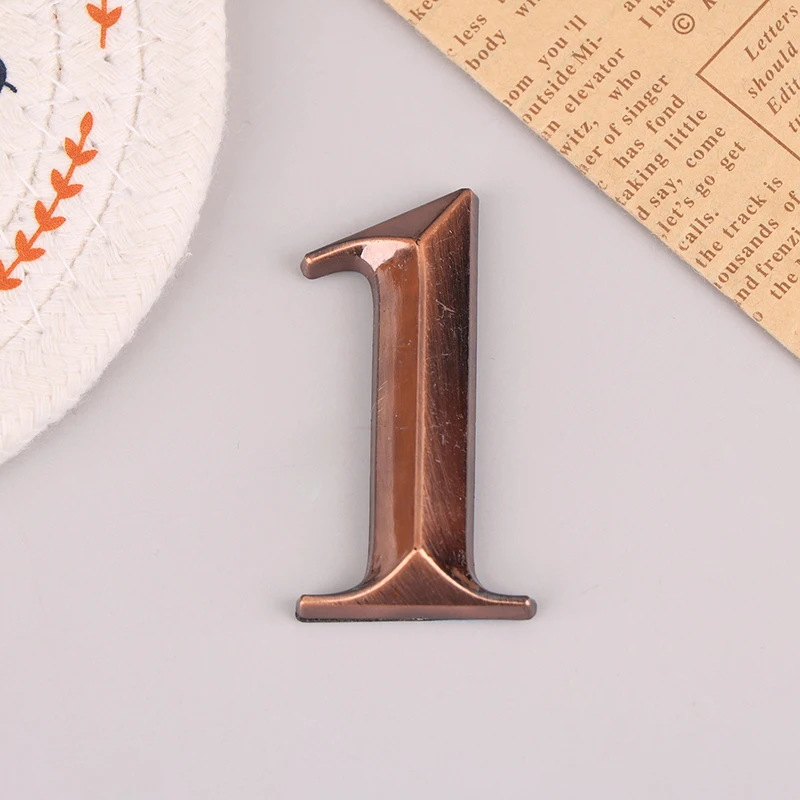 5cm bronze adesivo para casa, etiqueta da porta de endereço, número da casa moderna, número 0-9, hotel, apartamento, abs, 1pc