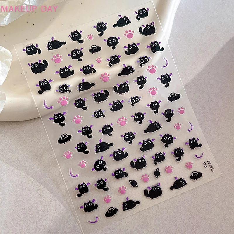 Cartoon Cute Cat Nail Stickers Nail Art Supplies Kawaii Nail Art Stickers Fashion Nail Art Decoration Stickers Manicure Decals