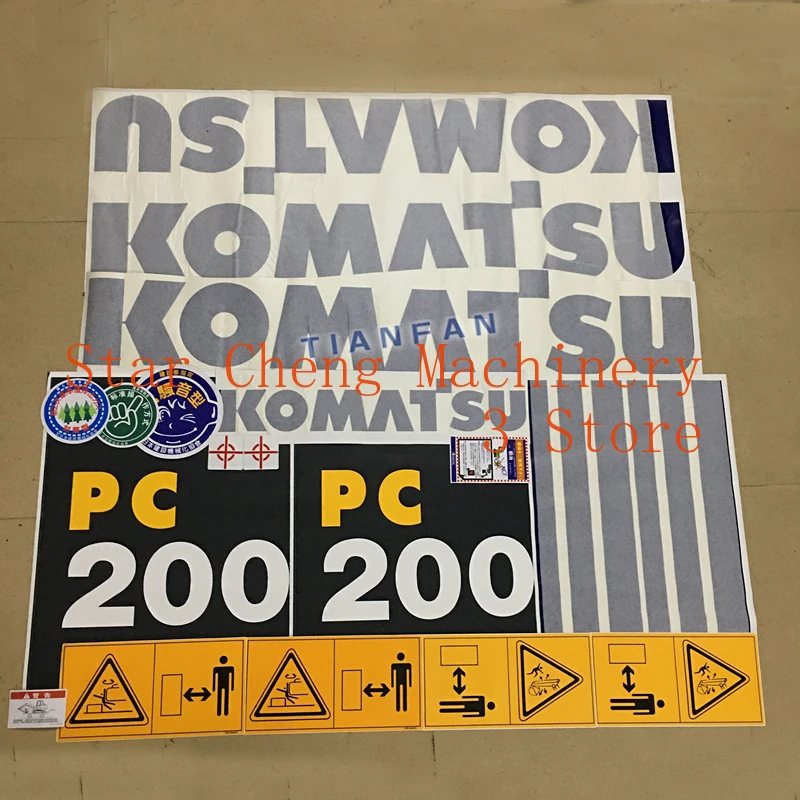 Excavator parts Full Vehicle Sticker Logo For Komatsu PC200/210/220/350/400/450-7 Car Standard Model Sticker