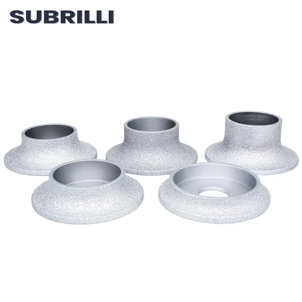 SUBRILLI Diamond Edge Profile Vacuum Brazed Grinding Wheel Router Bit Hole 20mm 3 Inch Hand Profiling Disc For Angle Grinder