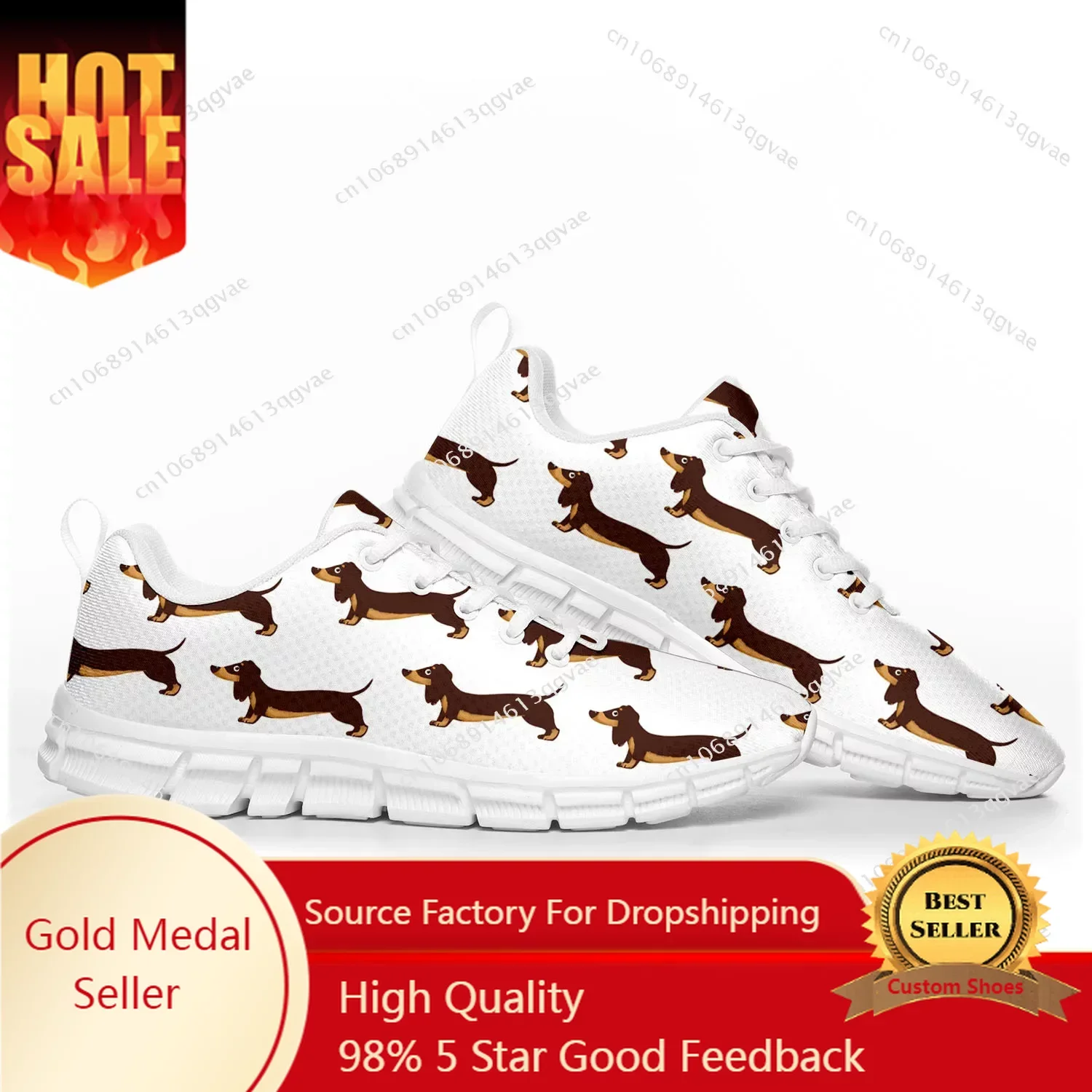 Cute Dachshund Pet Dog Sports Shoes Mens Womens Teenager Kids Children Sneakers Casual Custom High Quality Couple Shoes White