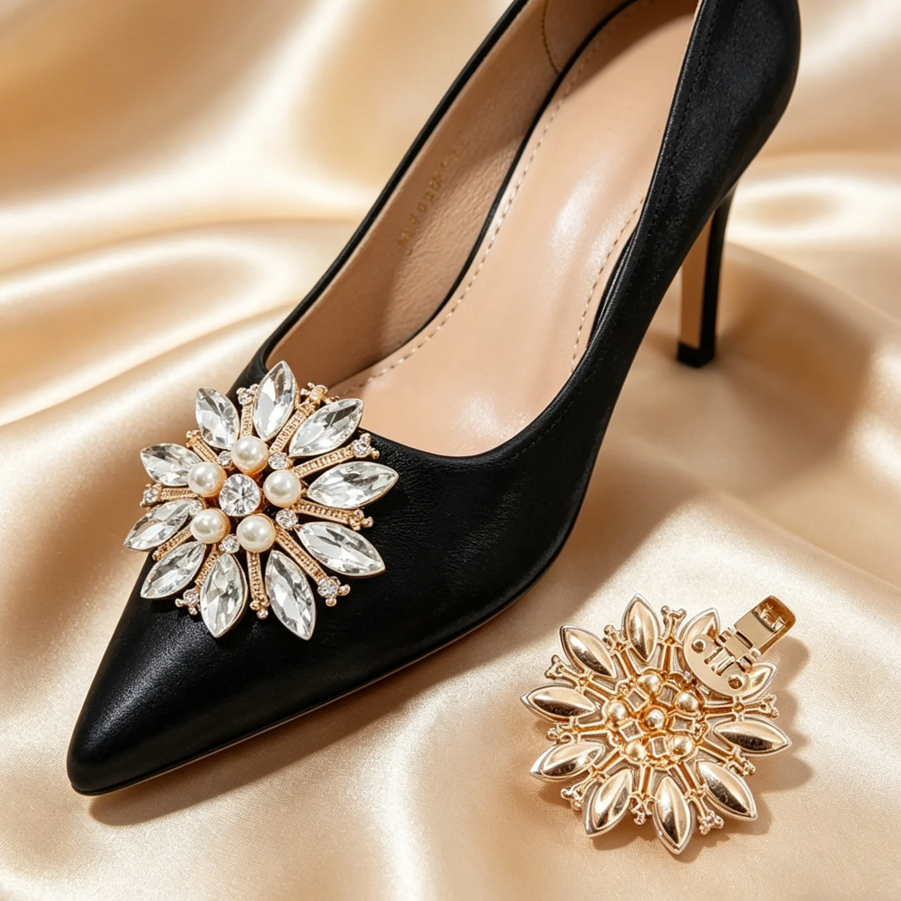 Shiny Rhinestone High Heel Shoe Clips Detachable Bride Wedding Decoration Buckle Fashion Gift
