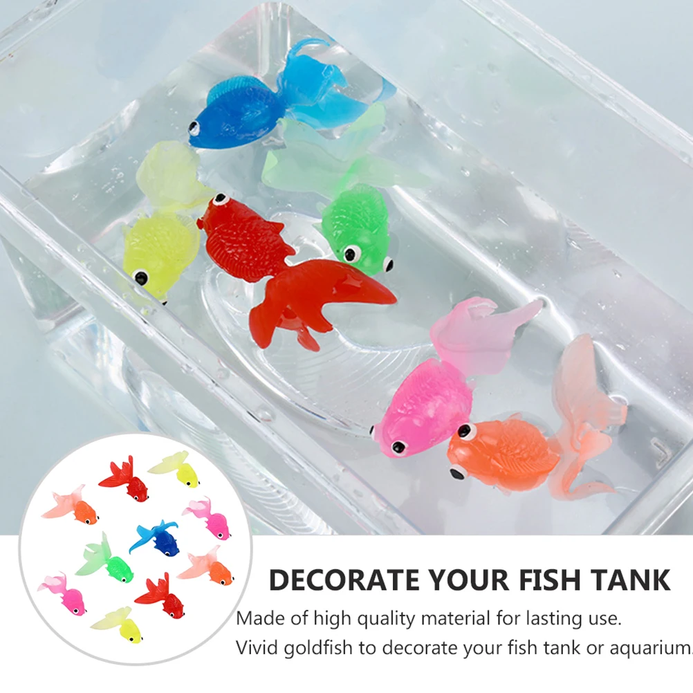 

20pcs Artificial Goldfish 6 5cm Soft Rubber Simulation Fake Tropical Fish Decor for Aquarium Tank Plastic TPR Material Mixed