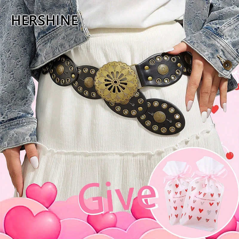 

Женский винтажный лоскутный ремень HERSHINE (издание подарочной сумки), элегантный аксессуар в богемном стиле, идеально подходит в подарок, весна, лето