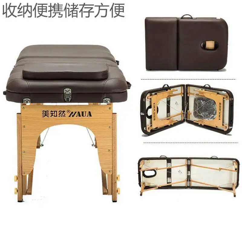 

Wooden Folding Portable Massage Bed Beauty Lash Therapy Massage Table Physiotherapy Sleep Lettino Estetista Salon Furniture KMMT