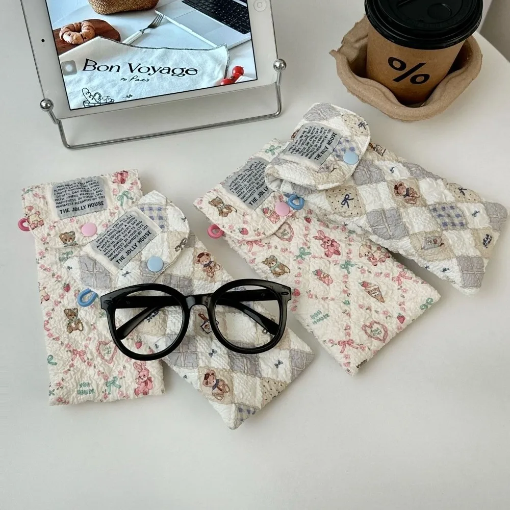 

Portable Cartoon Glasses Case Soft Anti Pressure Eyewear Pouch Cotton Padded Multi-Functional Sun Glasses Organizer Outdoor