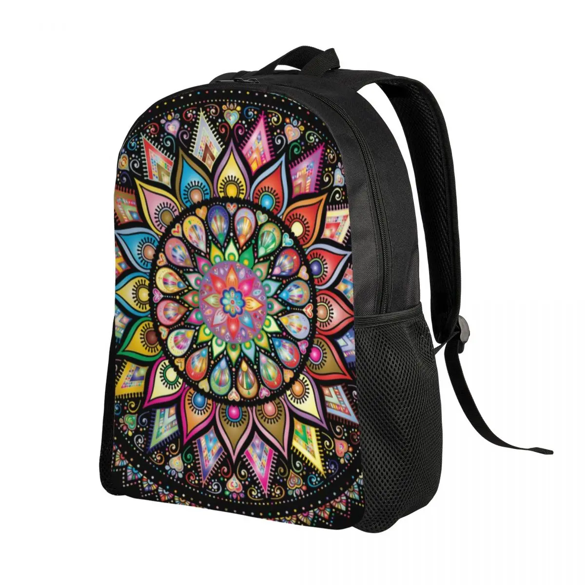 Customized Colorful Lotus Mandala Backpacks Women Men Fashion Bookbag for School College Buddhism Flower Bags