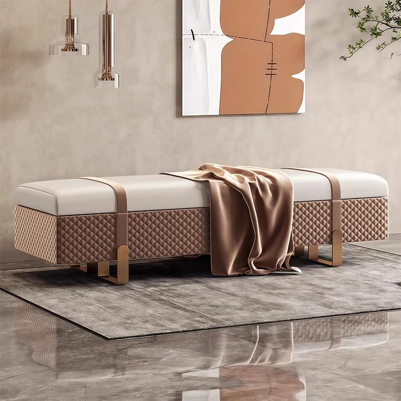New Designs Custom-Made Luxury Storage Ottoman Luxury End of Bed Bench for Bedroom Home Hotel Furniture