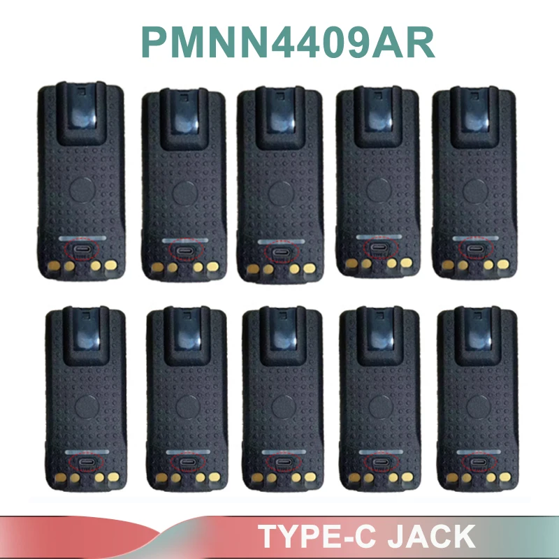 PMNN4409AR Li-Ion Battery 10PCS 7.4V 2600mAh Non-Impres Type-C Charging Compatible for Motorola P6600i DP4800 PMNN4448 PMNN4493