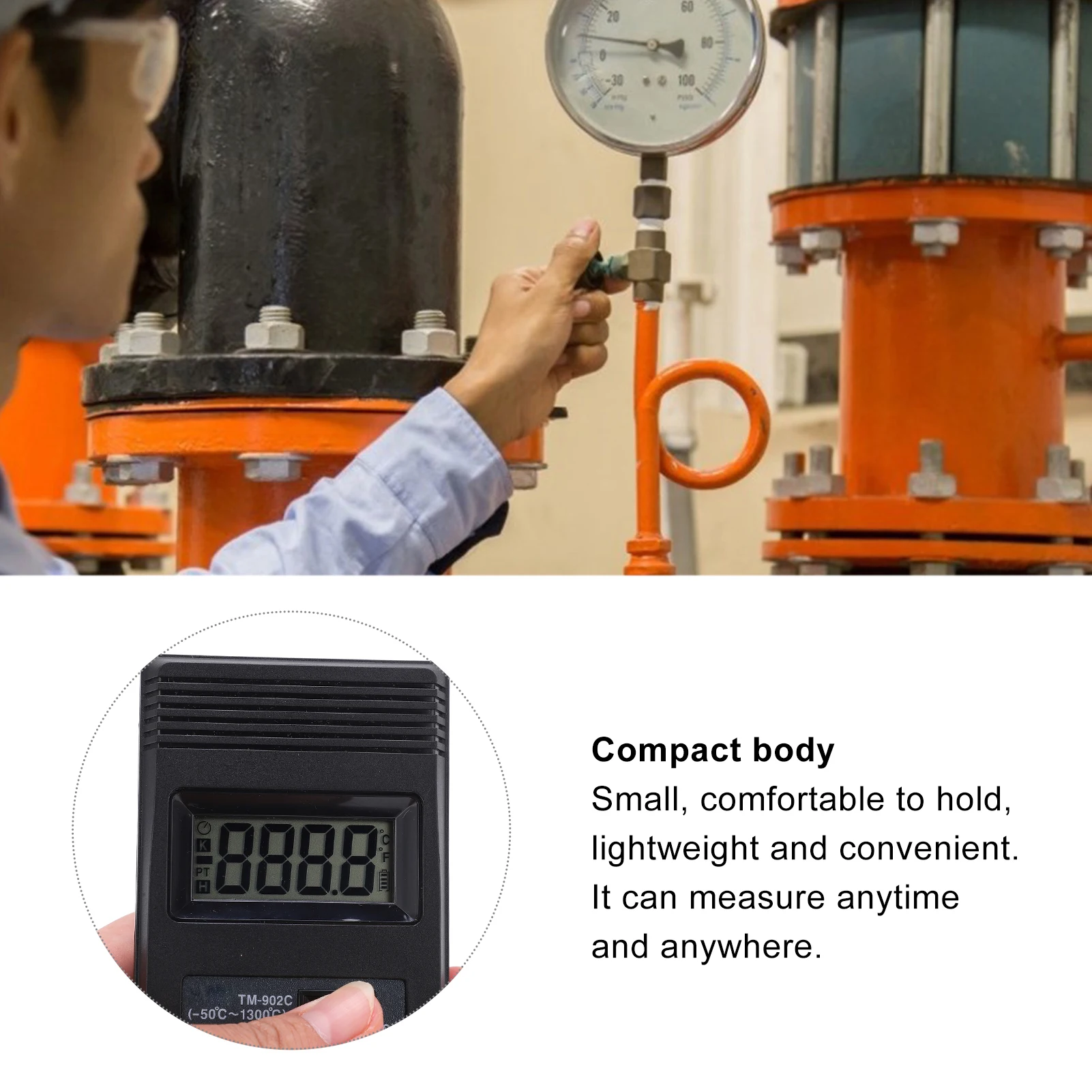 K Type Thermometer Thermometer Tm‑902c ‑50~+300℃ Digital Thermometer Sensor LCD Industrial High Accuracy Temperature Probe
