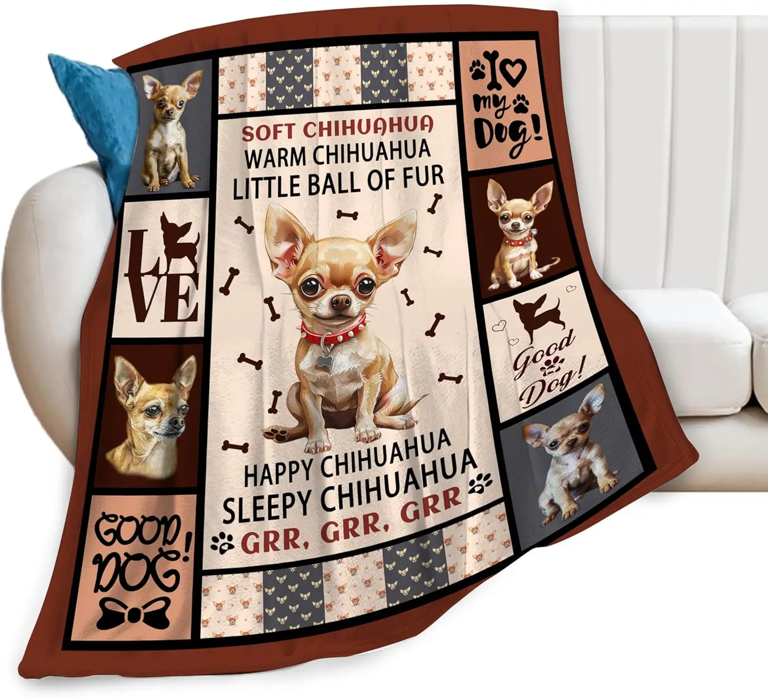 Chihuahua Dog Blanket Chihuahuas Throw Blanket Soft Fleece Flannel Bedding Chihuahua Gifts For Men Boys Women Girls Lovers Adult
