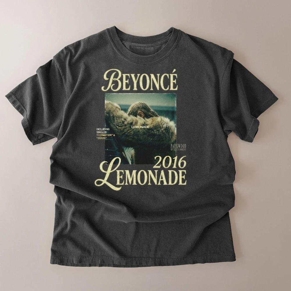 Comfort Colors 2016 Beyoncé Lemonade Album Cover T-Shirt, reine Baumwolle, für alle Jahreszeiten, Paar-Streetwear-Top, Herren-T-Shirt