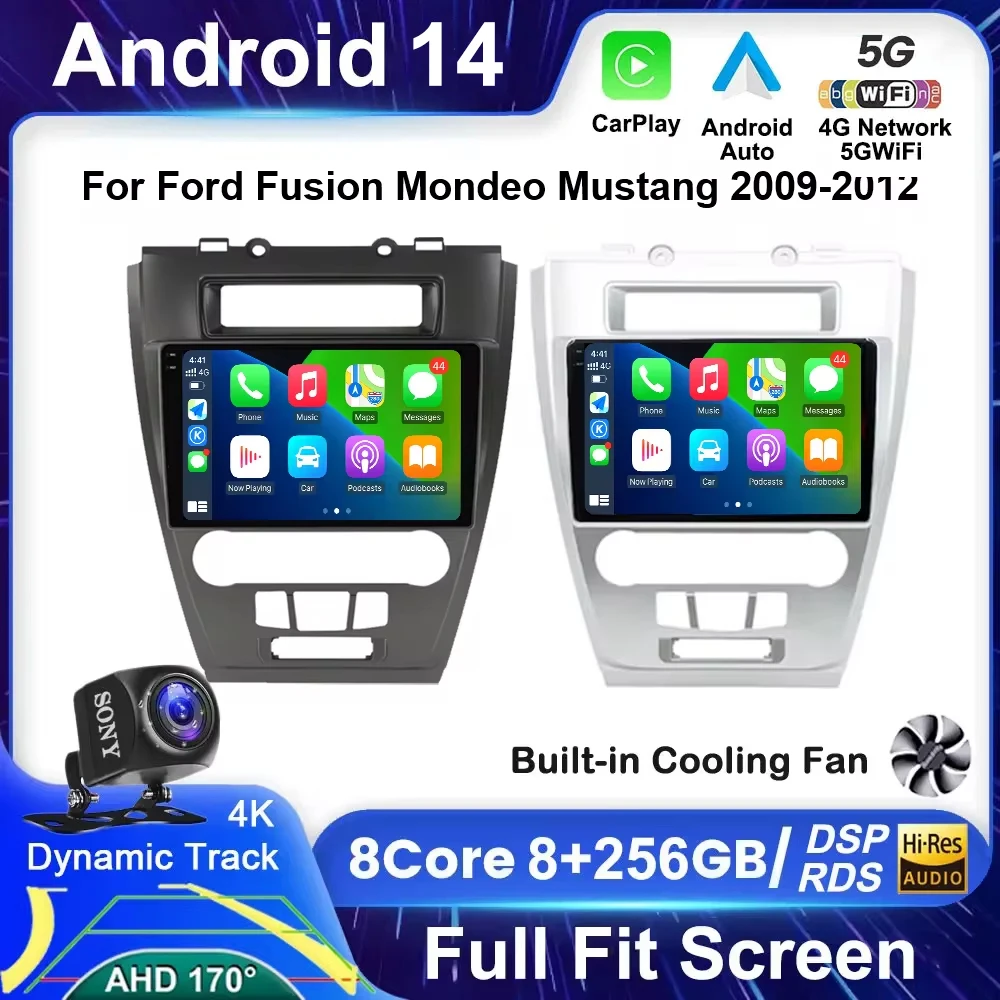 Android 14 For Ford Fusion Mondeo Mustang 2009-2012 Car Auto Radio Multimedia Video Carplay GPS Stereo Screen DVD DSP Player BT