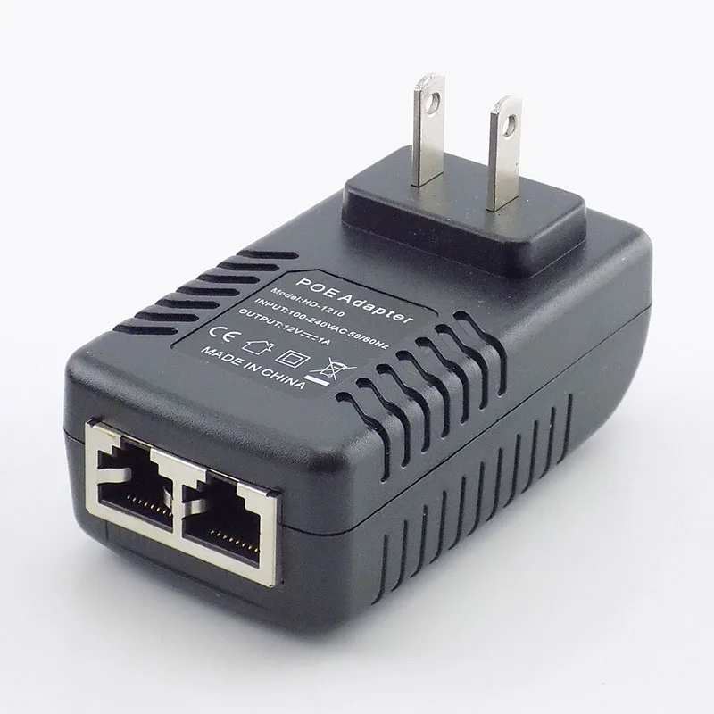 12V 1A POE Injector Wall Plug POE Switch Power Supply Adapter Wireless Ethernet Adapter For IP Camera CCTV US/EU Plug C6
