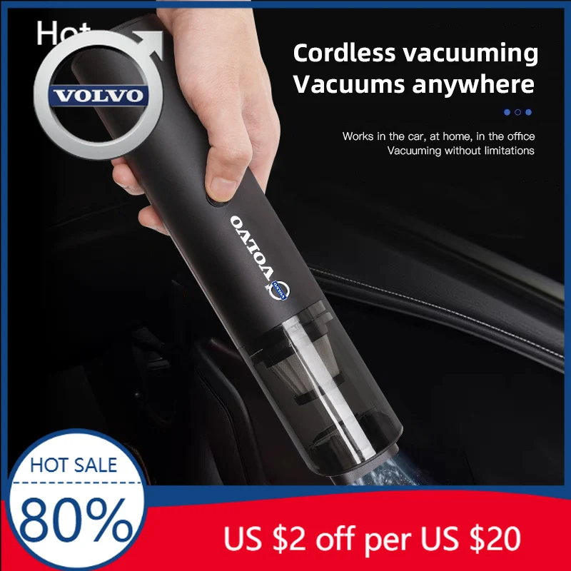 

Чехлы на руль с логотипом Volvo, автомобильный ручной пылесос для Volvo XC60 S60 V40 V50 V60 S80 S40 C30 AWD C70 S40 S60 S80 S9