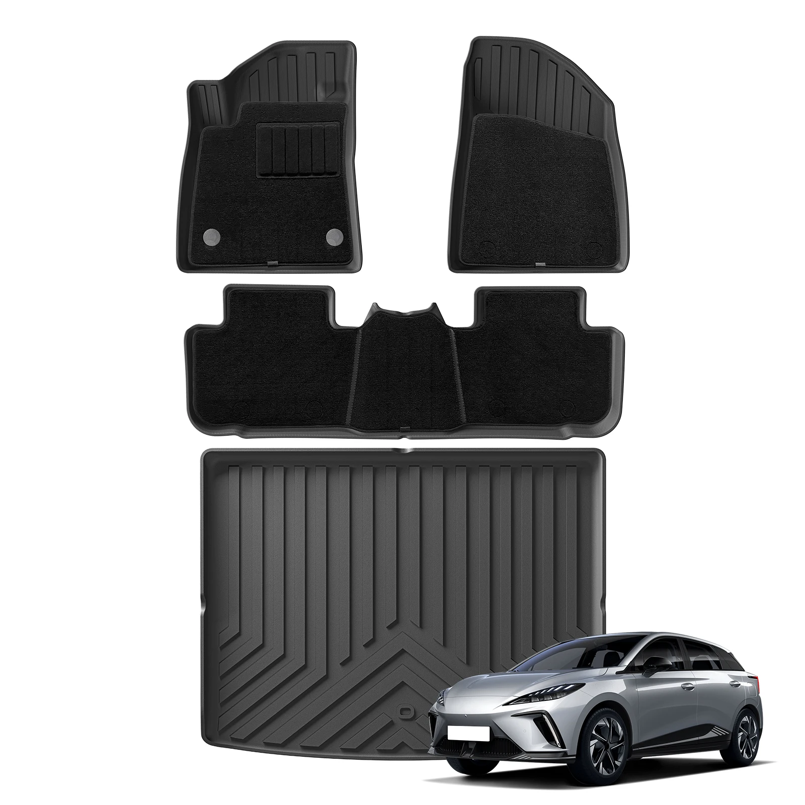 for MG 4 MG4 EV TPE 3D Car Floor Mats Cargo Liner Trunk Pad Black Carpet Foot Pads All Weather Left Rudder