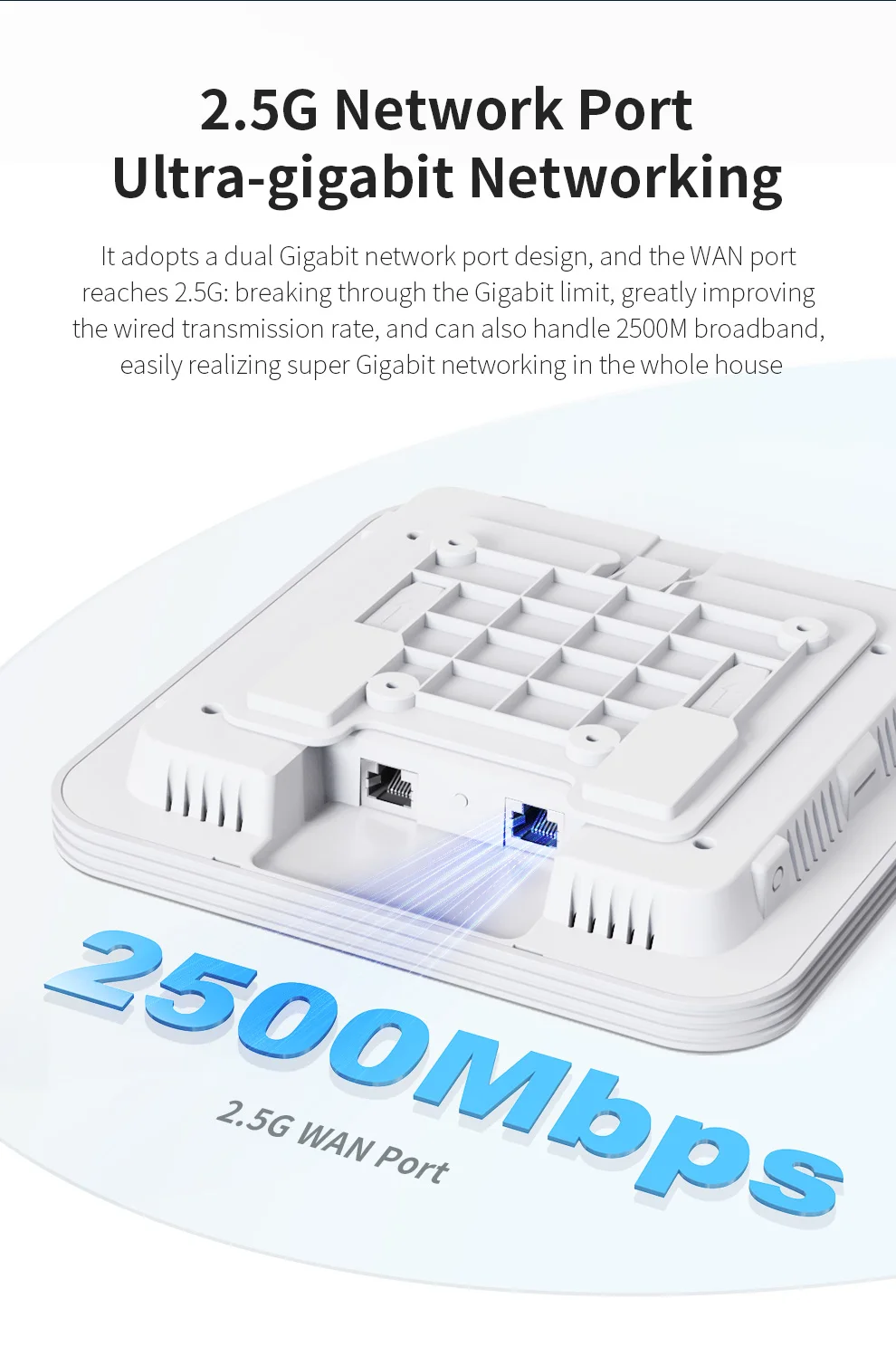 3000 Mbit/s Wireless In-Wall AP AX3000 Dual Band Repeater Router 48 V POE Access Point 2,5 G Netzwerk Port Indoor WiFi Verstärker