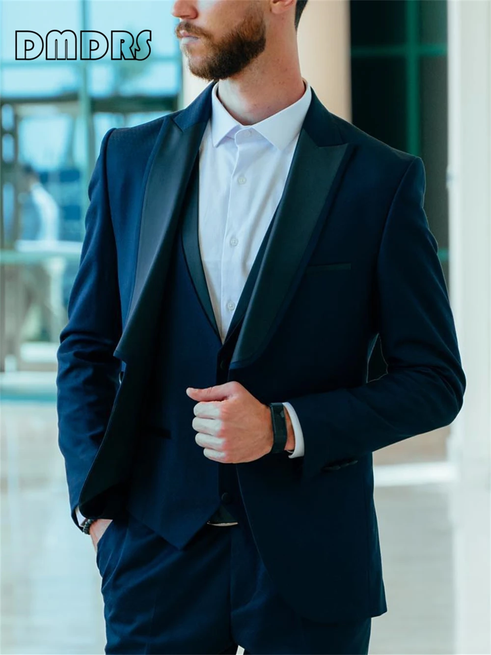 

Elegant Men's 3 Pieces Suit Set Color Contracted Collar XXS-7XL Wedding Tuxedo for Men Tailored Classic Suit Jacket Dress Pants