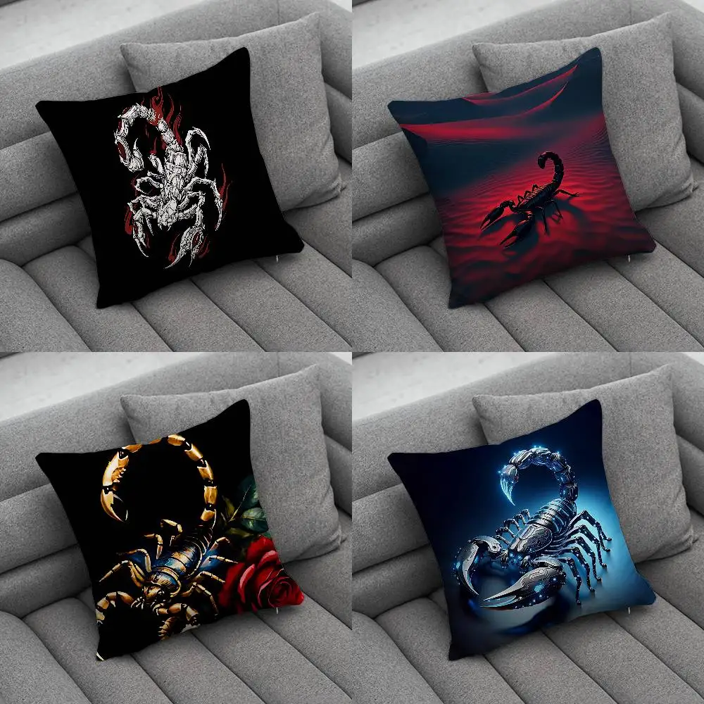 

Scorpion Cool Animal Pillow Case For Home Bedroom Car Office Decoration Living Room Sofa Cushion Cover Suitable