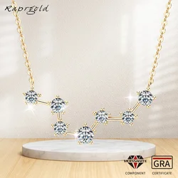 RAPRGOLD D Color GRA Certified Moissanite Big Dipper Pendant Necklaces S925 Sterling Silver Women's Jewelry Chains for Wedding