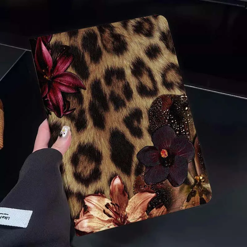 

Leopard Floral Pattern Design Tablet Case For Huawei Honor MatePad MediaPad Air 5 6 7 11 V6 V7 V8 V9 X9 X8 T10 T10s C5e T5 Gift