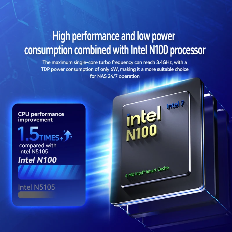 XikeStor DIY NAS Server 4-Bay SATA 4x M.2 NVMe SSD 2.5GbE تخزين منافذ LAN المزدوجة للمكتب المنزلي