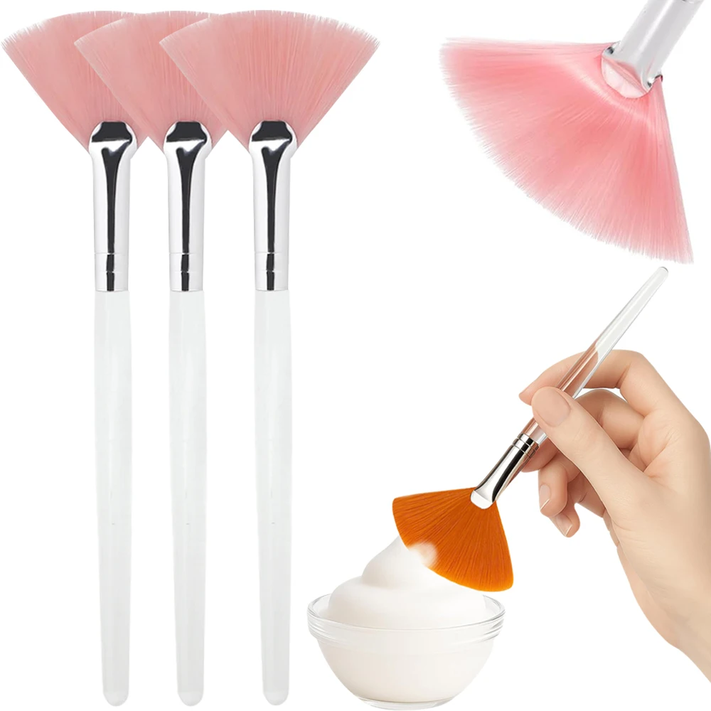 15 piezas de cepillos de máscara de ventilador Facial, aplicador de cepillo de máscara suave, cepillos de máscara Facial de esteticista para mujeres y niñas, herramientas cosméticas
