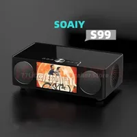 SOAIY  360 Stereo Surround Audio Subwoofer Portable HiFi Wireless Sound Bar 8000mAH Power Bank Video Player Bluetooth Speaker