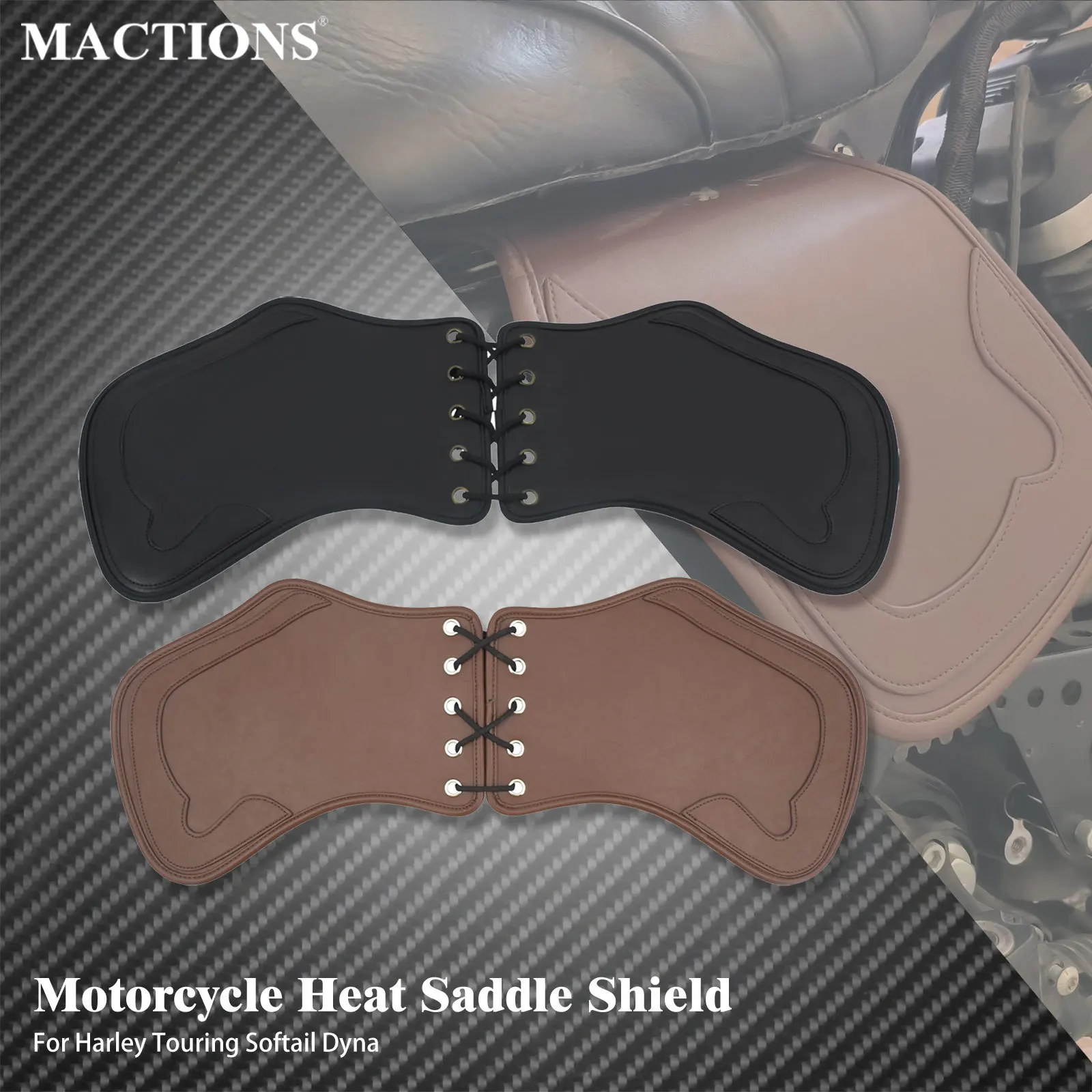 Motorcycle Heat Saddle Shield Deflectors Protector Leather For Harley Touring Road King FLHR Sportster XL883 Dyna FXDF Fatboy FL