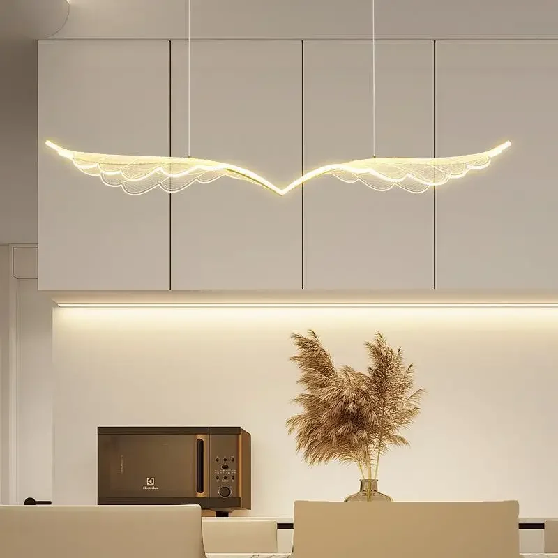 Nordic SANDYHA Creative Gold Angel Wings Chandeliers Modern Art Home Decor Led Lamp for Dining Room Table Study Pendant Lighting