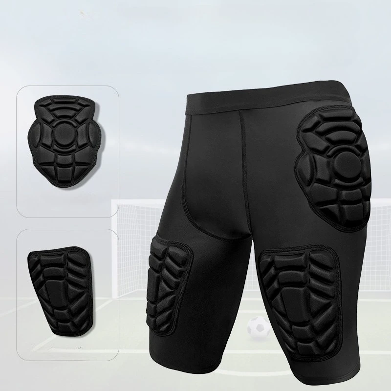 Impact Resistant Goalkeeper Clothing- Men's Compression Jersey & Shorts for Football Basketball Sports