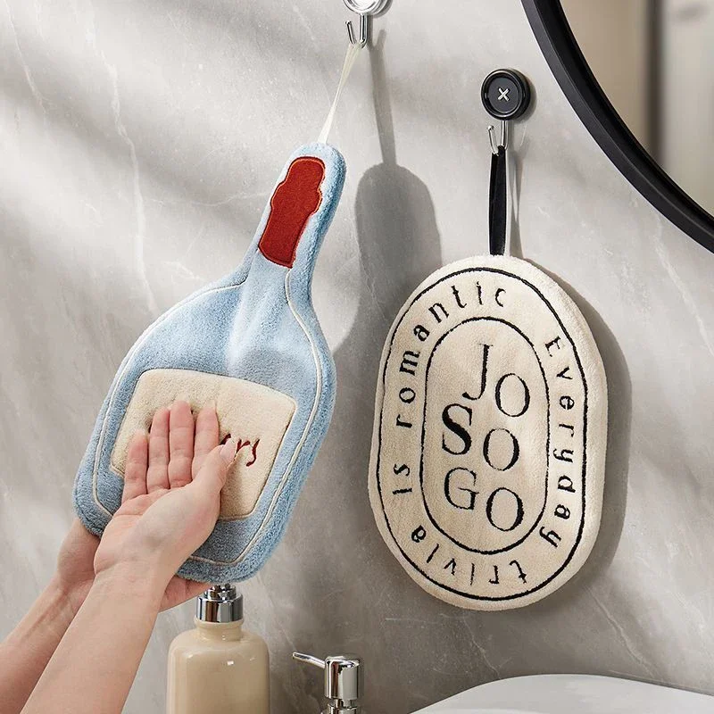 Super Soft Hand Towel Thickened Coral Fleece Washing Hands Cloth Kitchen Bathroom Use Cute Handkerchief Rag Water-absorbing