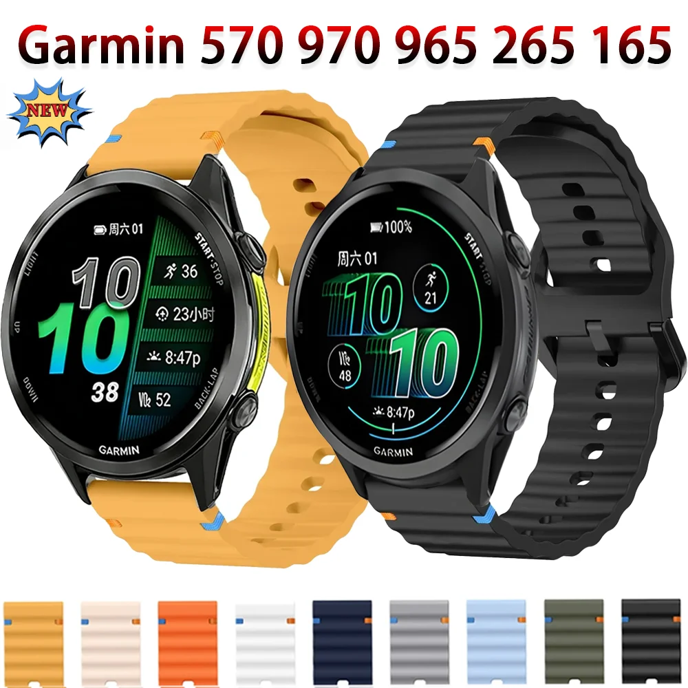 �y�Z�[�����z18mm 20mm 22mm�V���R���X�g���b�v Garmin Forerunner 570 47/42mm 970 965 265 265S 165 165 Venu 4 3 3S Vivoactive 6�Ή� �u���X���b�g�o���h