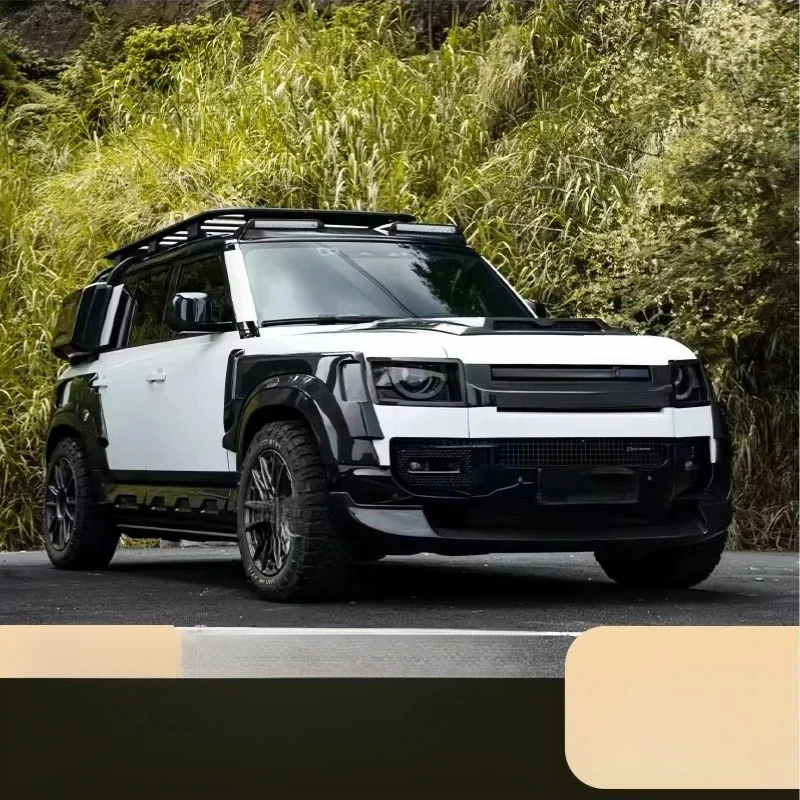 High Quality Suitle Modifiion Of Defende With KN Dry Carbon Fiber Bumpers Wide Body Kit Wheel Arch Hood Top Wing