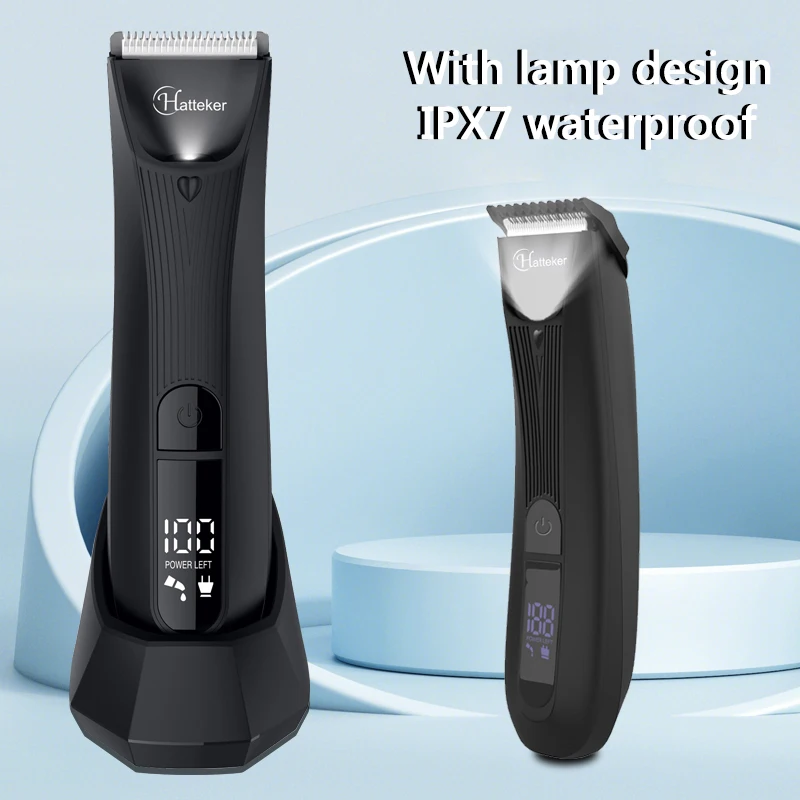 Electric Body Pubic Groomer Clippers Cutting Groin Shaving Tools Hair Trimmer Shaver Safe Beauty With LED Light Beard Razor