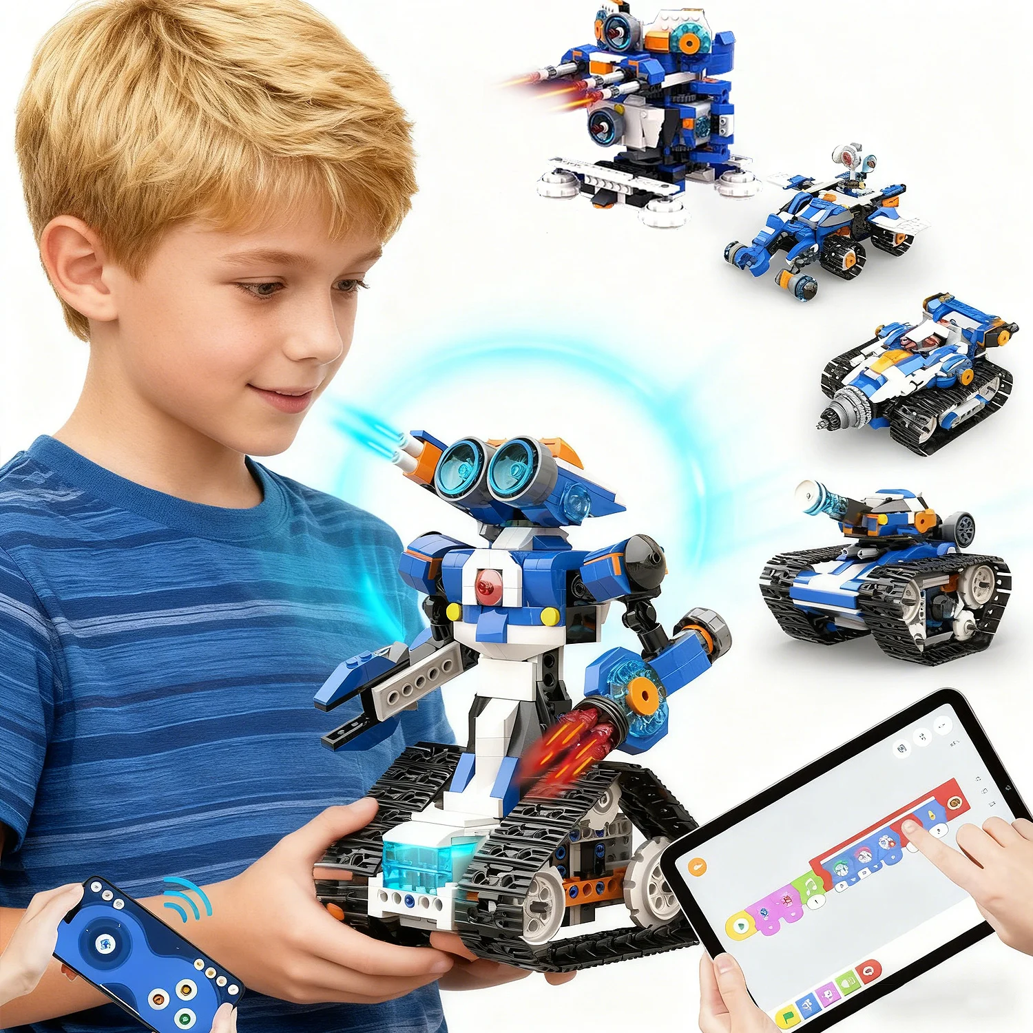Apitor Robot J 6 in 1 STEM Kit for Kids Age 7+ STEM Educational Toys with App Control Programmable Robot Kit Classic Toys Gifts For Boys Girls Birthday Christmas Gift