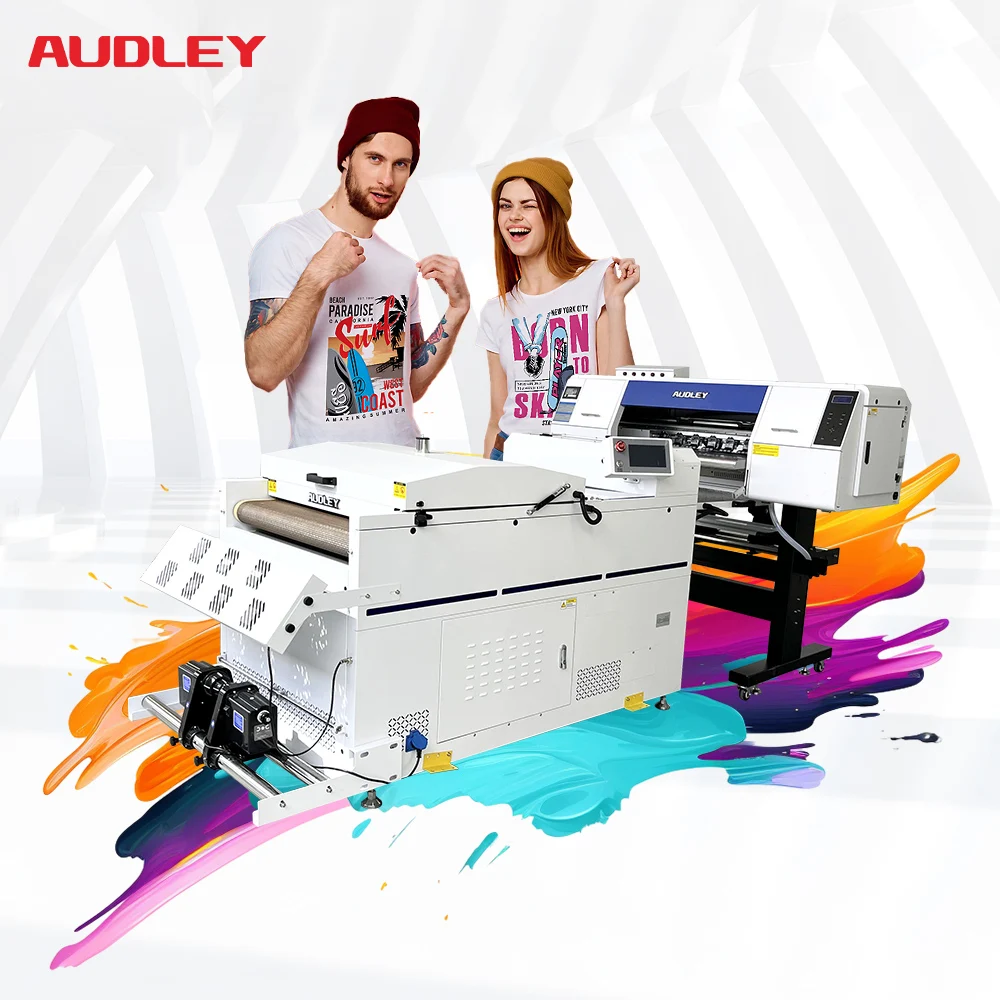 

Audley Large Format DTF Printer 2 Head 60cm Powder Machine Low Investment Custom Apparel Printing New A3 A2 Condition Multicolor