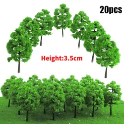 20Pcs Model Trees Train Railroad Diorama Wargame Park Scenery Hight 3.5cm Miniature Sandtable Model Scenery DIY For Home Decor