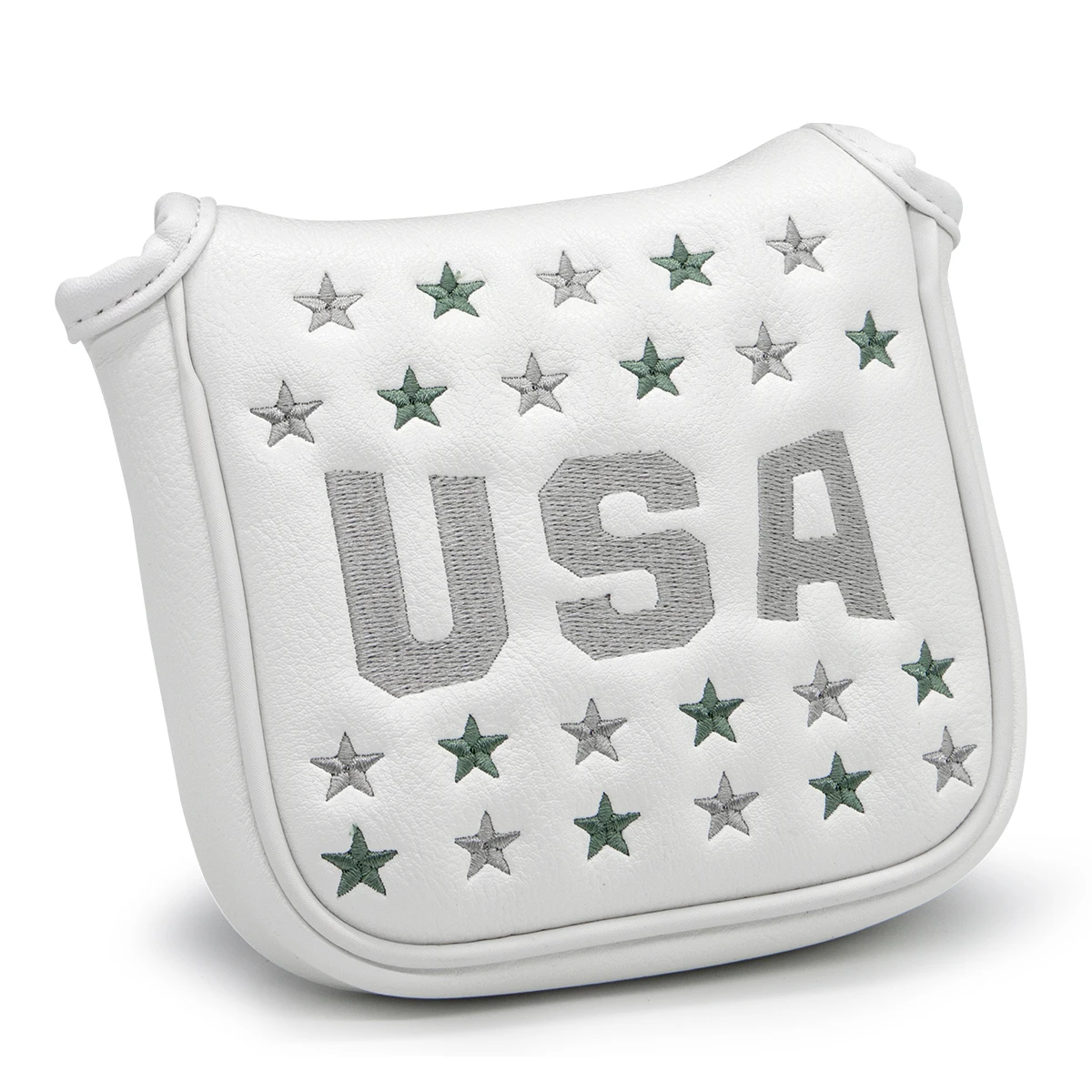 Golf Putter Cover Mallet Putter Head Cover with PU Leather Magnetic Closure and USA Star Design