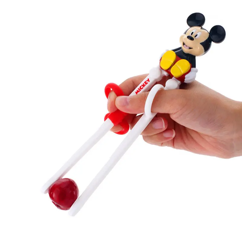Disney Lightning McQueen Mickey Minnie Stitch Princess Elsa Anime Cartoon Children\'s Tableware Training Chopsticks and Spoons