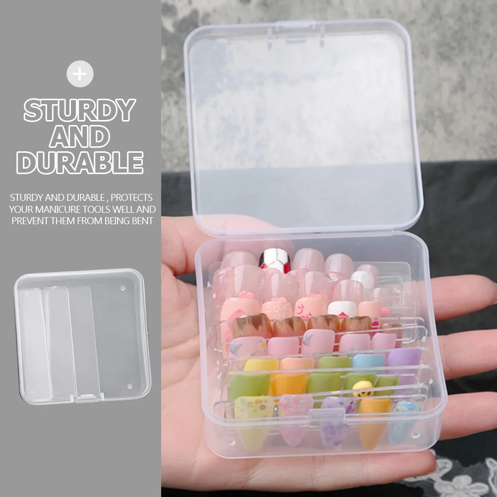 

1 set 1 Set Transparent Fake Nails Case Tips Storage Box Clear Nail Art Display Stand Portable Empty Nail Tips Container For