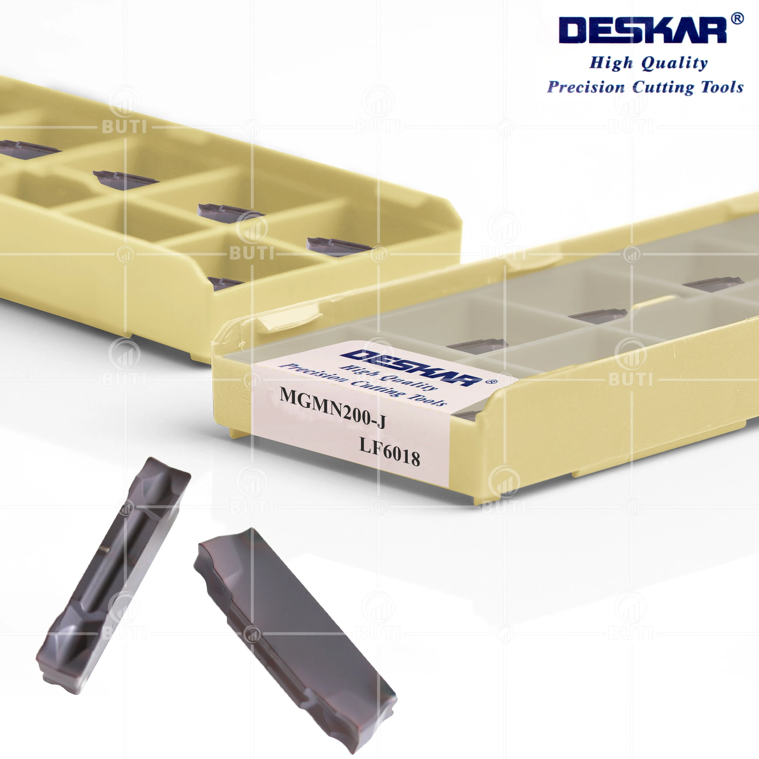 Imagem -02 - Deskar-cnc Torno Carbide Inserções Grooving Turning Tool Blade Mgmn200-j Mgmn300-j Mgmn400-j Lf6018 100 Original