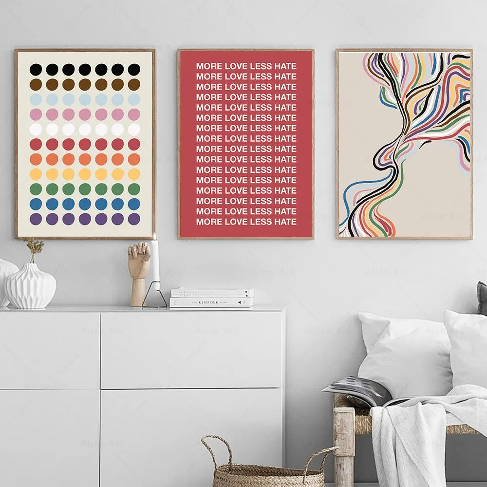 Subtle Pride Office Decor LGBTQ Gift Lesbians Gays Wall Art Canvas Painting Posters Prints Abstract Pictures  Living Room Decor