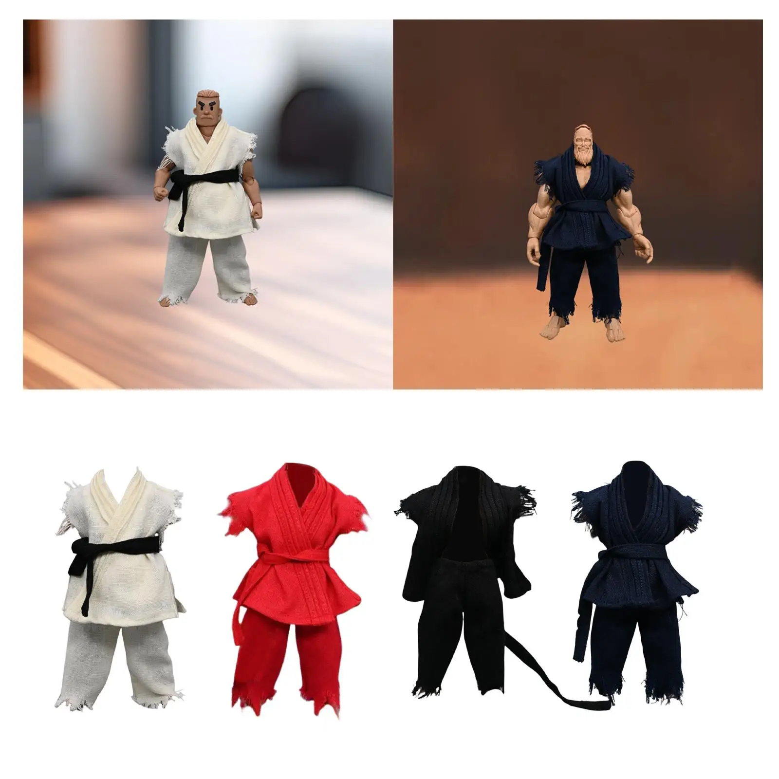 1:12 Action Figure Clothes Miniature Clothing Doll Clothes Top Pants Belt for 6" Male