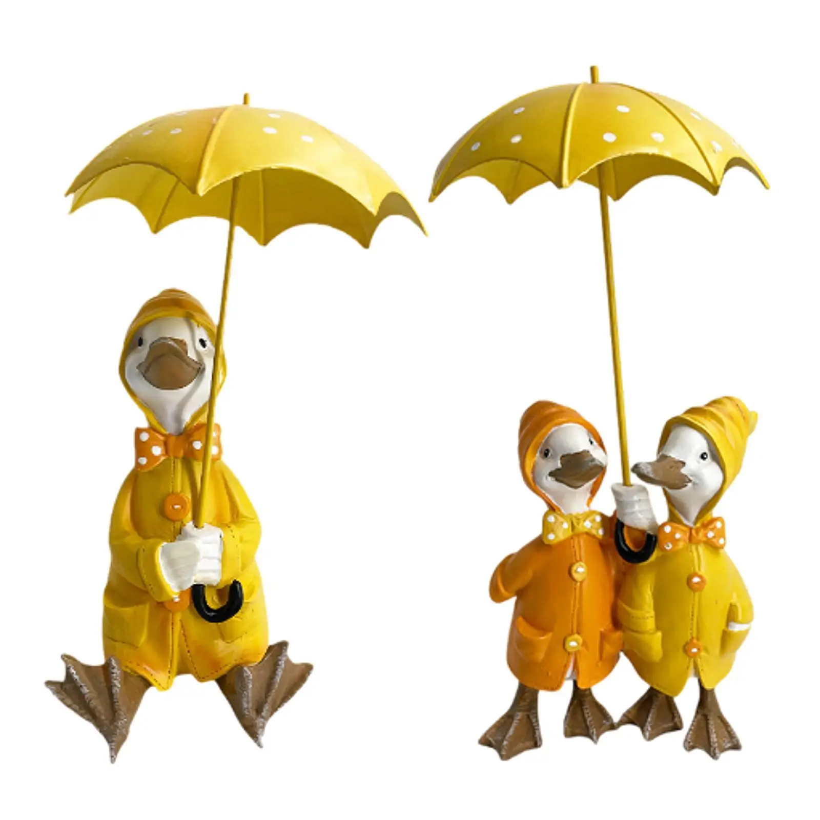 

Duck Holding Umbrella Statue Decorative Collection Ornament Garden Decor Resin