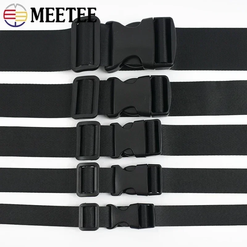 1-10 Conjuntos de Acessórios para Reparo de Alças de Bolsa, Fivelas de Liberação de Plástico de 20-50mm, Fita de Nylon para Coleira de Cachorro, Ajustador de Fita, Clipe Lateral e Fecho