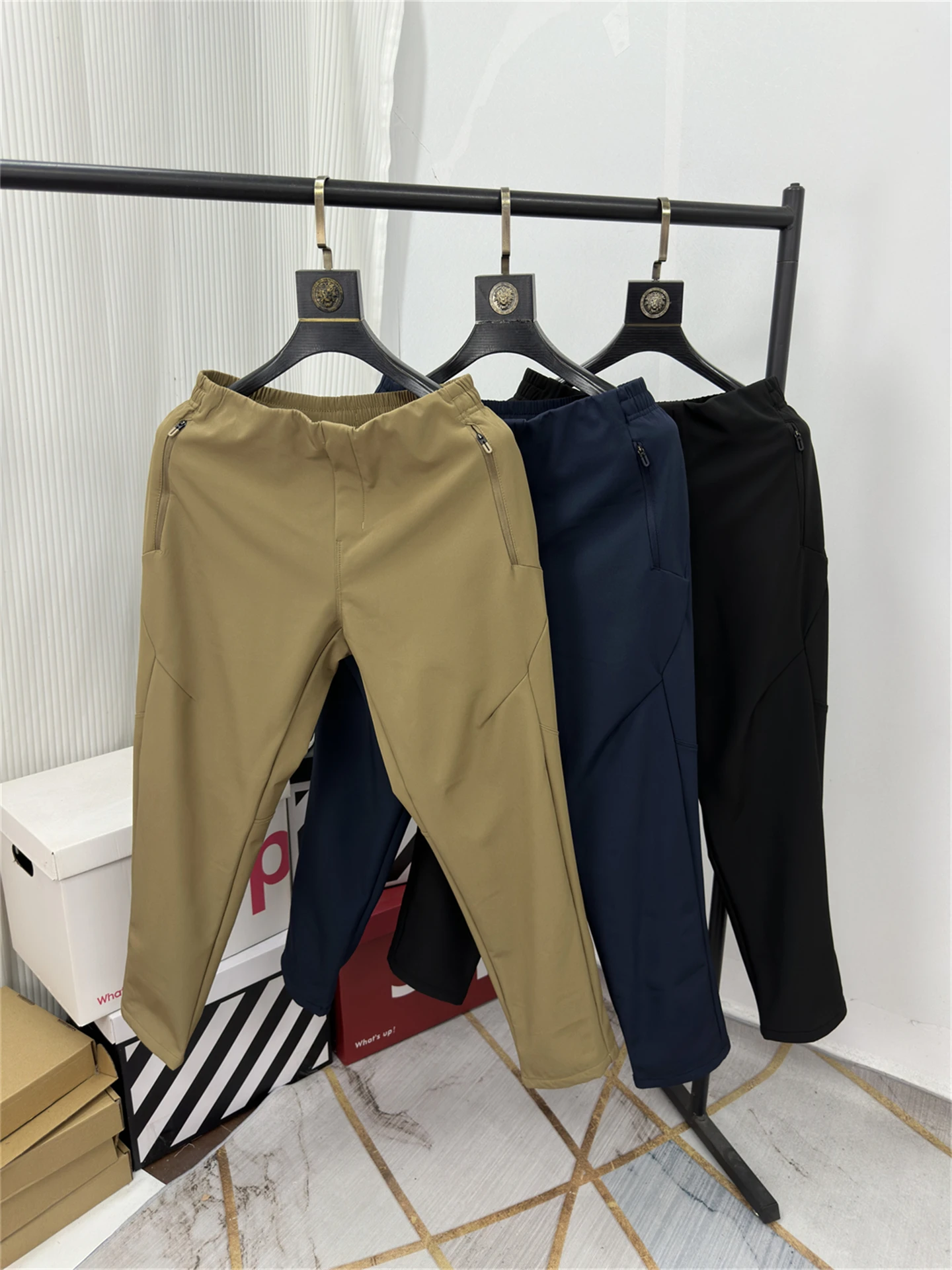 

Faionable Outdoor Windproof Waterproof Fce Lined Straight Leg Casual Pants Men's Autumn Winter Sports Functionali