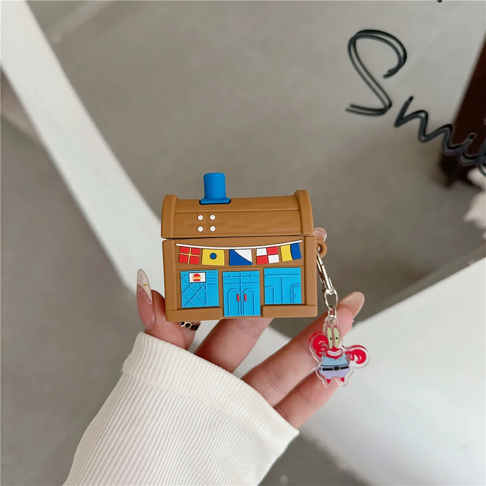 ثلاثية الأبعاد نموذج المنزل الحال بالنسبة أبل Airpods 4 3 2 الجيل لينة غطاء وقائي ل Airpods برو 2 أنيمي مكتب غرفة تزيين مُثبت