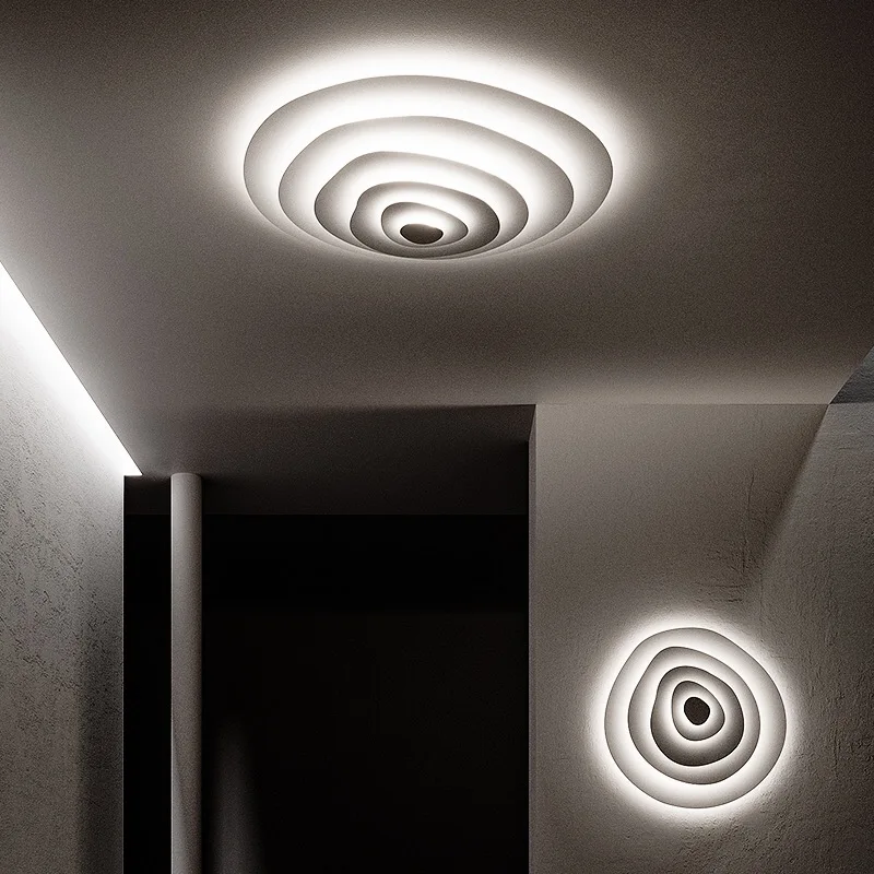 Modern Annual Rings LED Ceiling Chandelier Lights for Living Room Study Ripple Shape Decor Lustre Warm Home Bedroom Ceiling Lamp