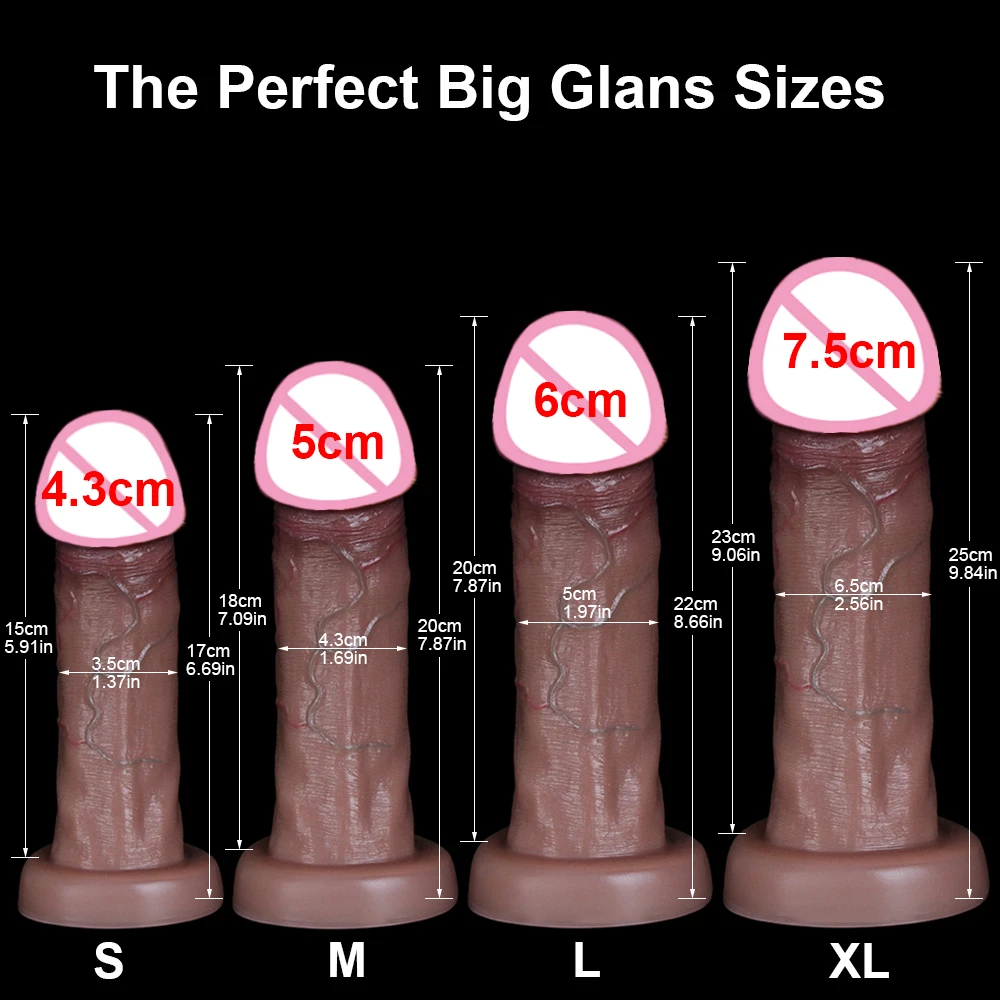 4 Styles Big Glans Realistic Dildo Soft Huge Clear Veins Penis Suction Cup Anal Sex Toys For Woman Vagina Adult Masturbator Cock